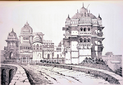 /data/Original Prints/Topography Views, City Views, Landscapes/ENTRANCE TO THE PALACE, KOTAH.jpg